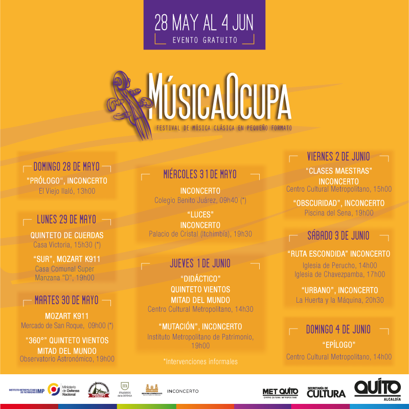 Música Ocupa, Radio COCOA, InConcerto, MET Quito