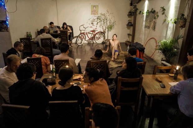 Meet and Draw, Local Pide Pizza, diciembre 2015 /Foto: cortesía de Francisco Galárraga