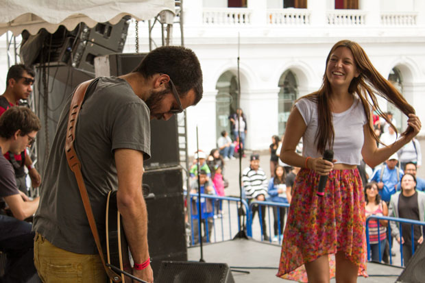 Paola Navarrete y Andrés Noboa. / Foto: Radio Cocoa